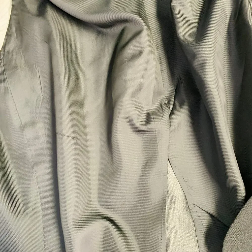 DRIES VAN NOTEN 36 Black Polyester Wool Single Breasted Notch Lapel Sport Coat